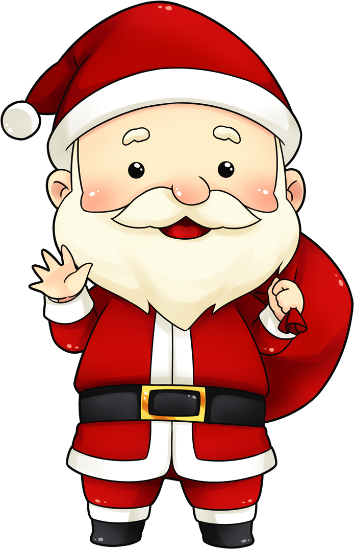 Cute Secret Santa Clipart - Santa Png (800x1169), Png Download