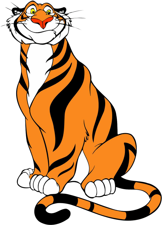 Tiger Clipart Smiling - Aladdin Rajah Png (577x800), Png Download