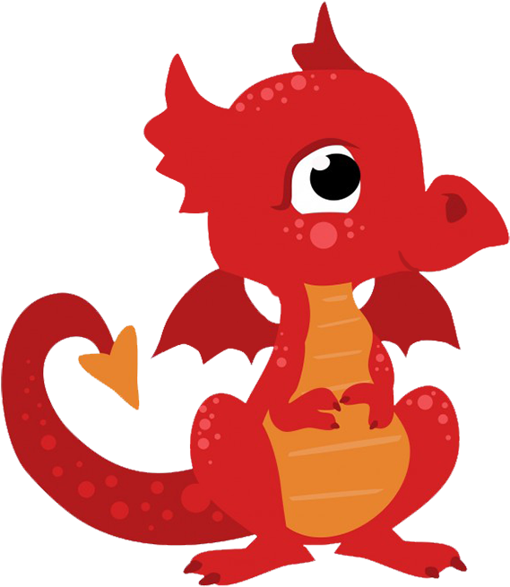 Download Cute Baby Dragon - Red Dragon Cartoon Png PNG Image with No  Background 
