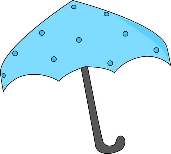 Blue Polka Dot Umbrella Clip Art - Blue Things Clip Art (550x497), Png Download