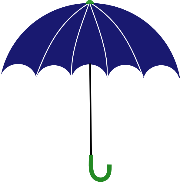 How To Set Use Blue And Green Umbrella Clipart (594x599), Png Download