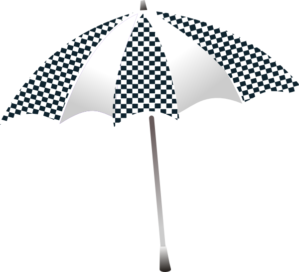 This Free Clipart Png Design Of Chequered Umbrella (600x545), Png Download