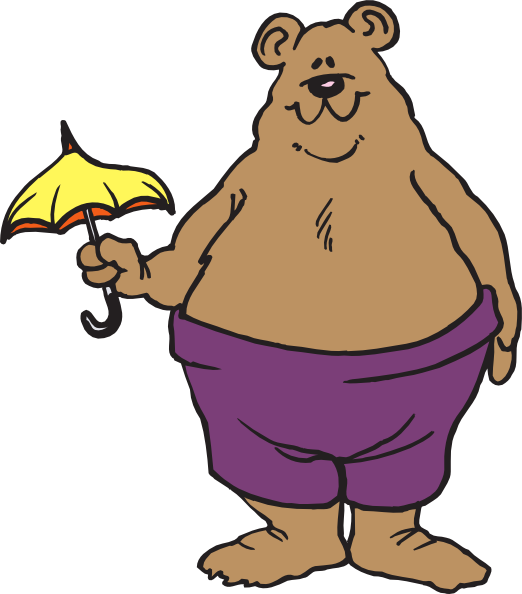 Bear Holding Small Umbrella Svg Clip Arts 522 X 594 (522x594), Png Download