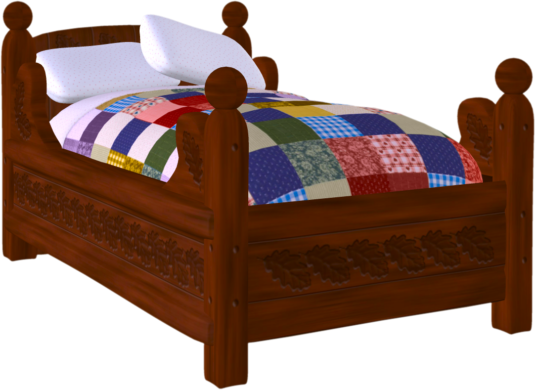 Sheet Clipart Bed Pillow - Bed Clipart (1058x771), Png Download