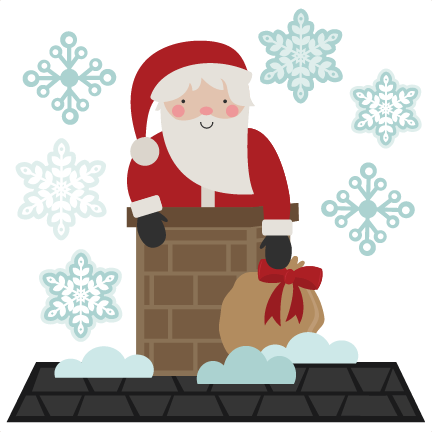 Santa Svg Cutting File Santa Svt Cut File For Scrapbooking - Santa In Chimney Png (432x432), Png Download