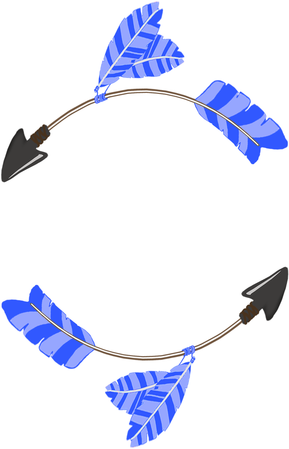 Green Feathers Tribal Arrows Crossed - Green Feathers (1230x1476), Png Download