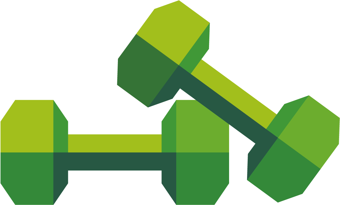 Dumbbell Green - Green Dumbbell Clipart (1500x1500), Png Download