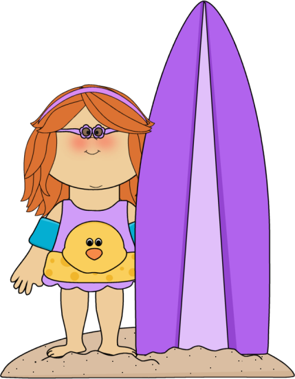 Purple Clipart Surfboard - Surfer Girl Clipart - Free Transparent PNG ...