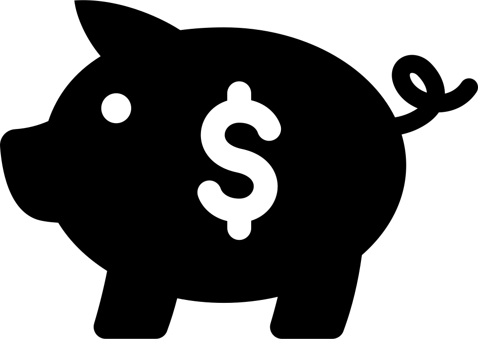 Piggy Bank Saving Tool Side View With Dollars Sign - Save Money Icon Png (980x694), Png Download