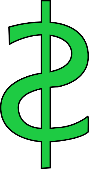 Money Sign Green Dollar Sign Clipart Free Images - Svg (312x591), Png Download