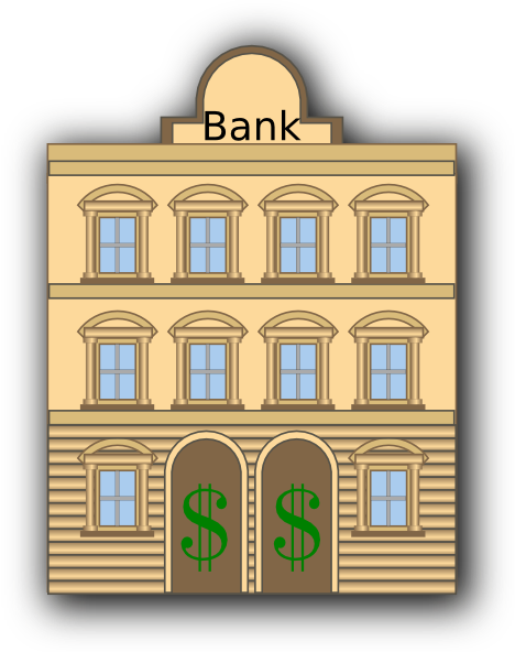 Bank Building Clip Art (468x592), Png Download