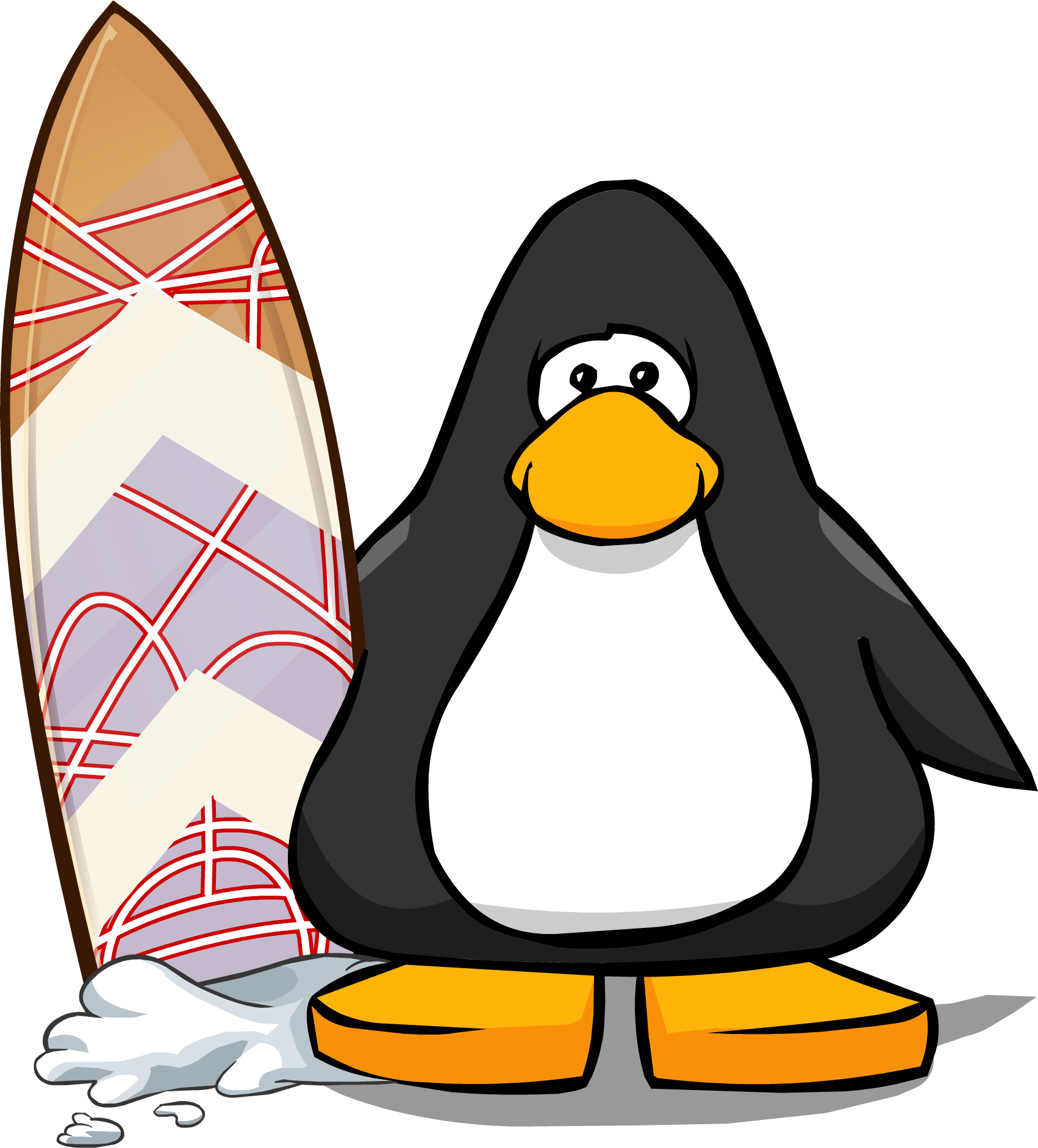 Mckenzie's Surfboard From A Player Card - Club Penguin Surfboard (1702x1883), Png Download