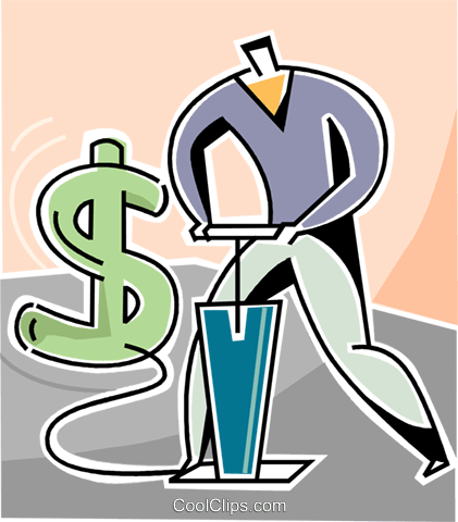 Man Inflating Dollar Sign Royalty Free Vector Clip (421x480), Png Download
