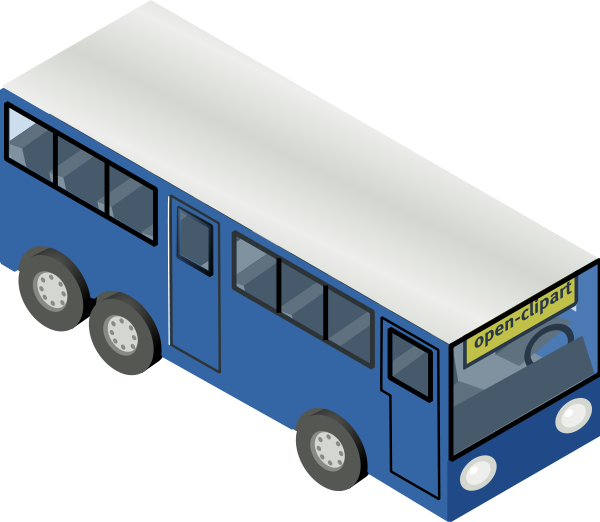 Blue Bus Clipart Png (600x522), Png Download
