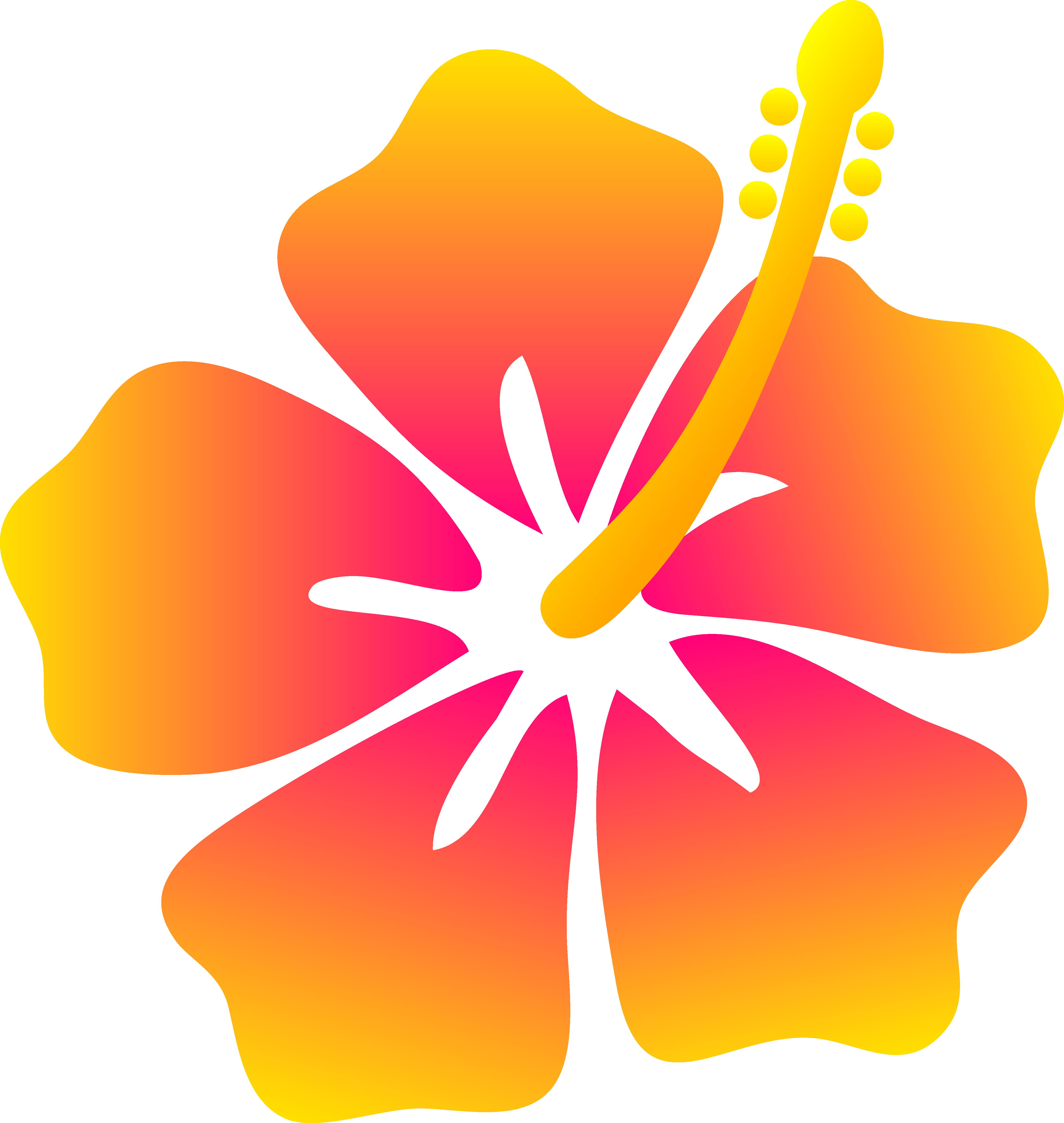 Surfboard Clipart Kid - Hawaiian Flower Clipart (687x725), Png Download