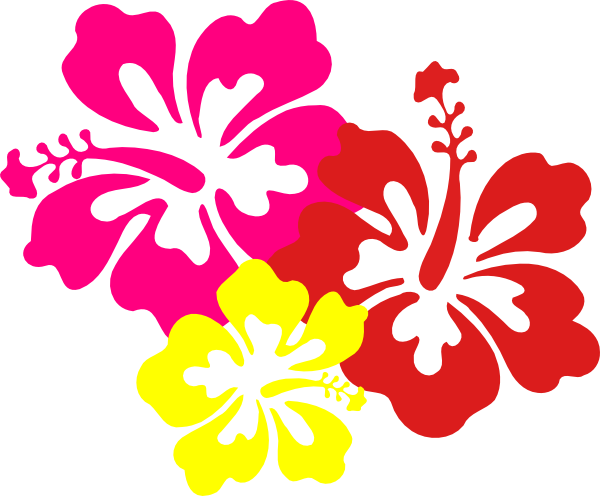 Hawaiian Flowers Png Library Download Huge - Hibiscus Clip Art (600x496), Png Download
