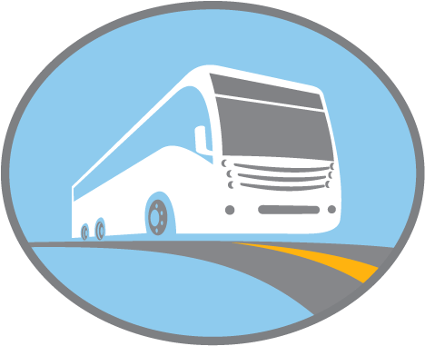 Bus Clipart Charter Bus - Button Bus Png (483x395), Png Download