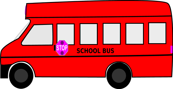 Red School Bus Clipart - Red School Bus Clip Art (600x311), Png Download