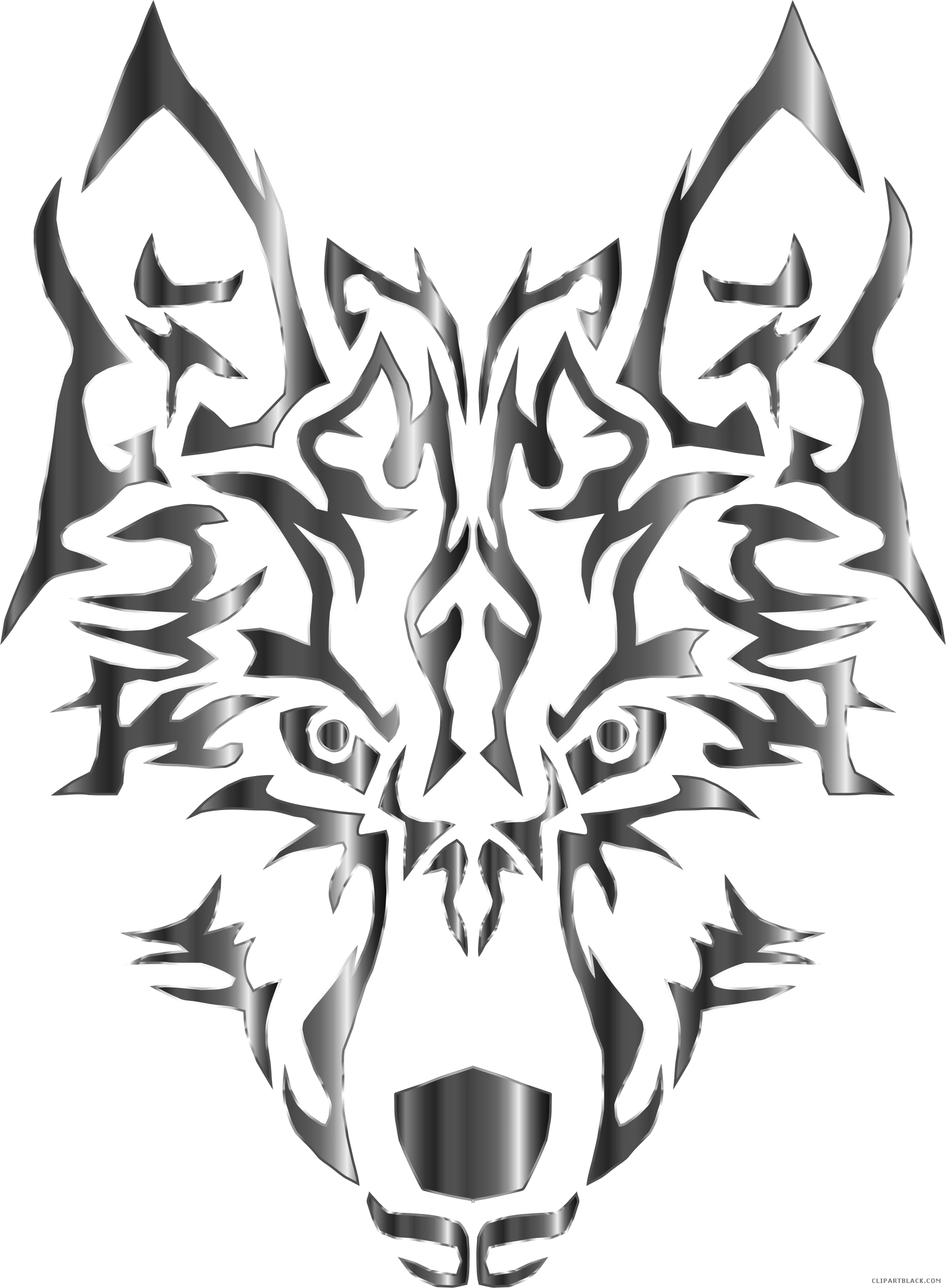 Chromatic Animal Free Black White Images Clipartblack - Wolf Clipart (1700x2315), Png Download
