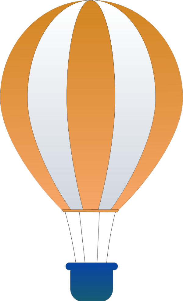 Vertical Striped Hot Air Balloon - 1 Hot Air Balloon Clip Art (600x985), Png Download