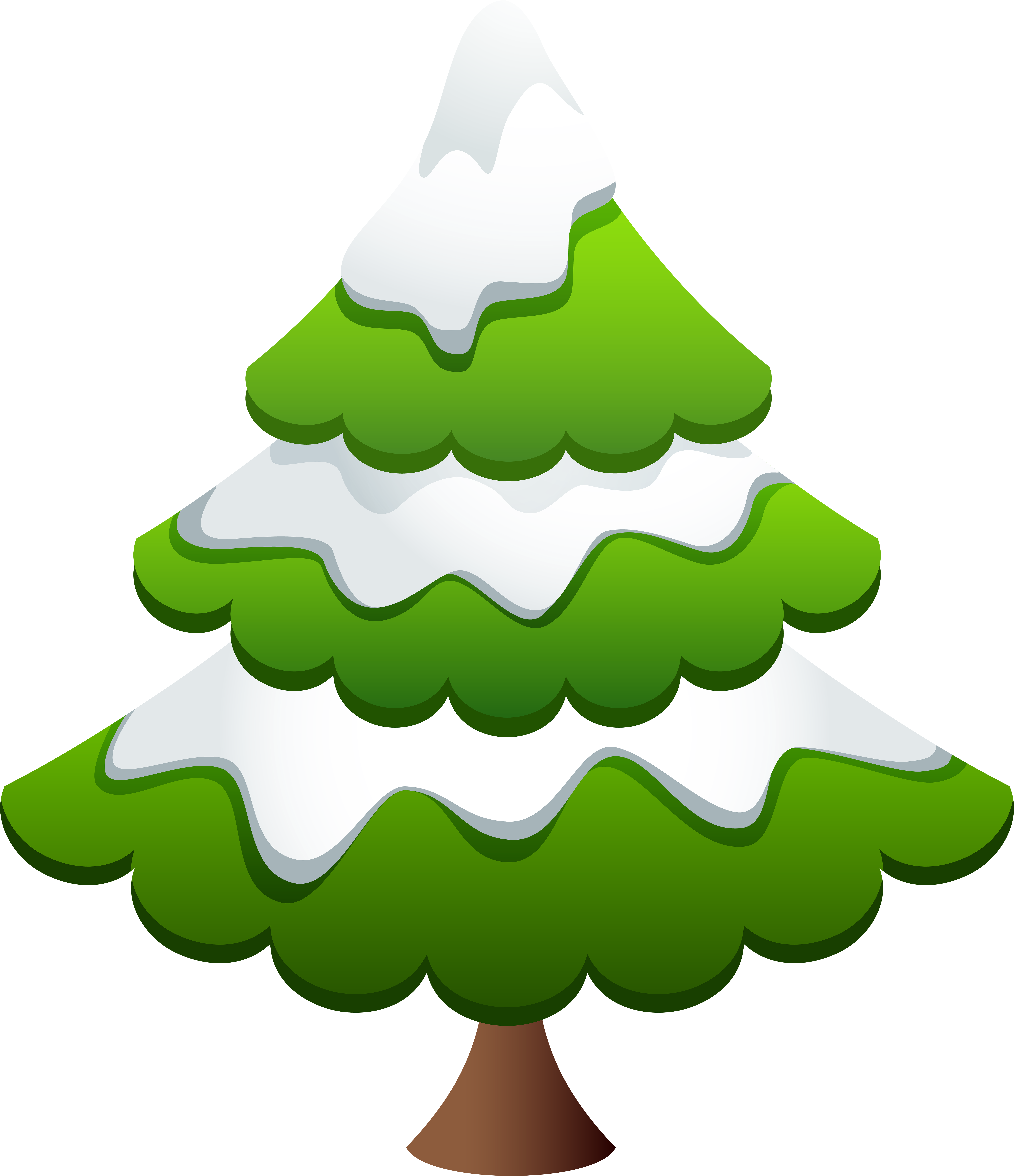 Winter Pine Tree Clip Art Image (6901x8000), Png Download