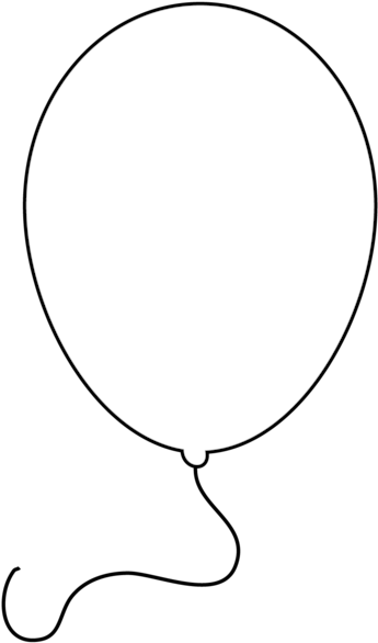 Enjoyable Balloons Black And White Panda Free - Balloon Png Clipart Black And White (353x600), Png Download