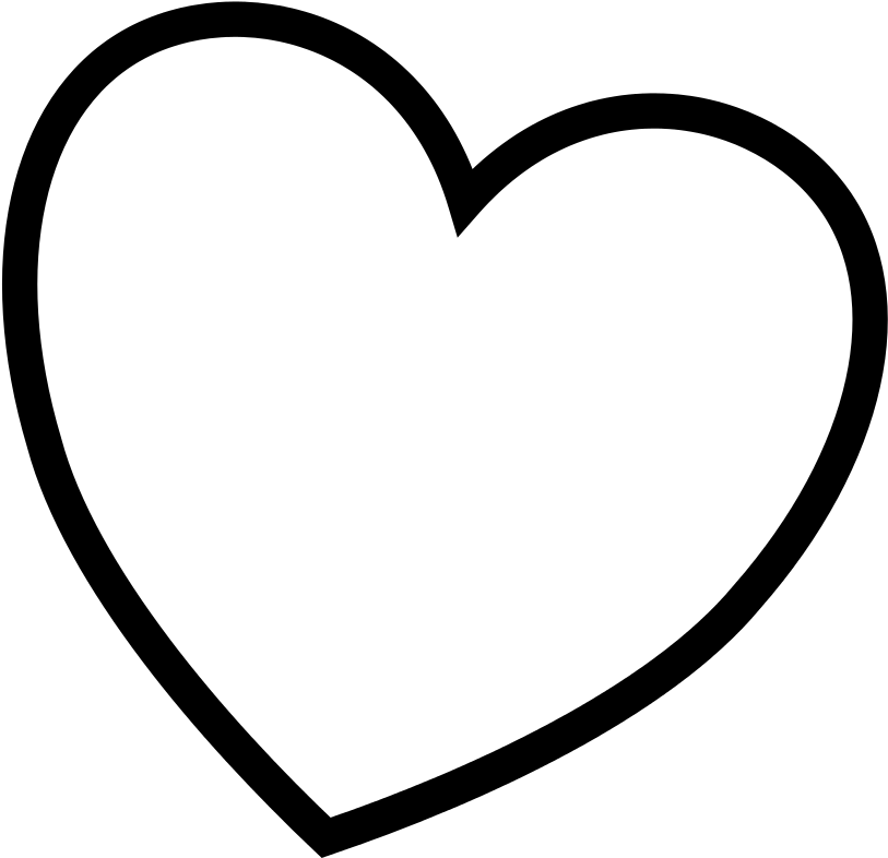 Amazing Black Heart Outline With Heart Coloring Pages - Coloring Book (1056x816), Png Download