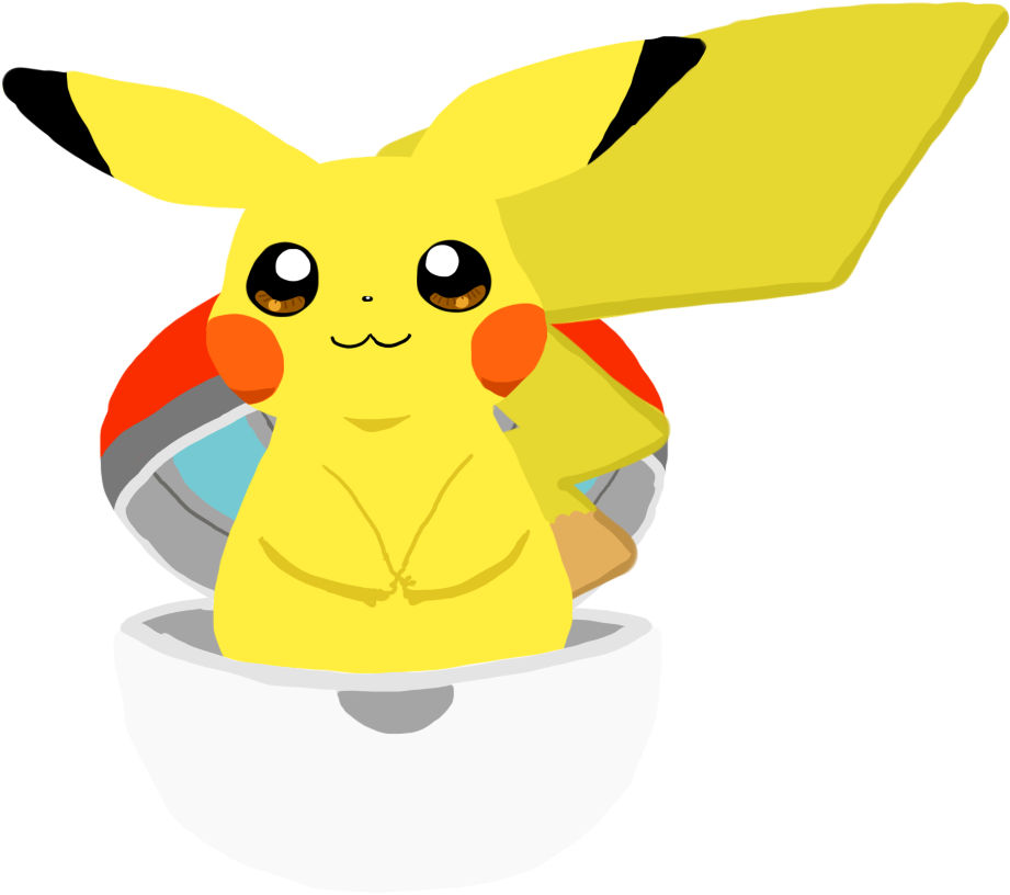 And His By Alvro On Deviantart - Pikachu In A Open Pokeball (980x866), Png Download