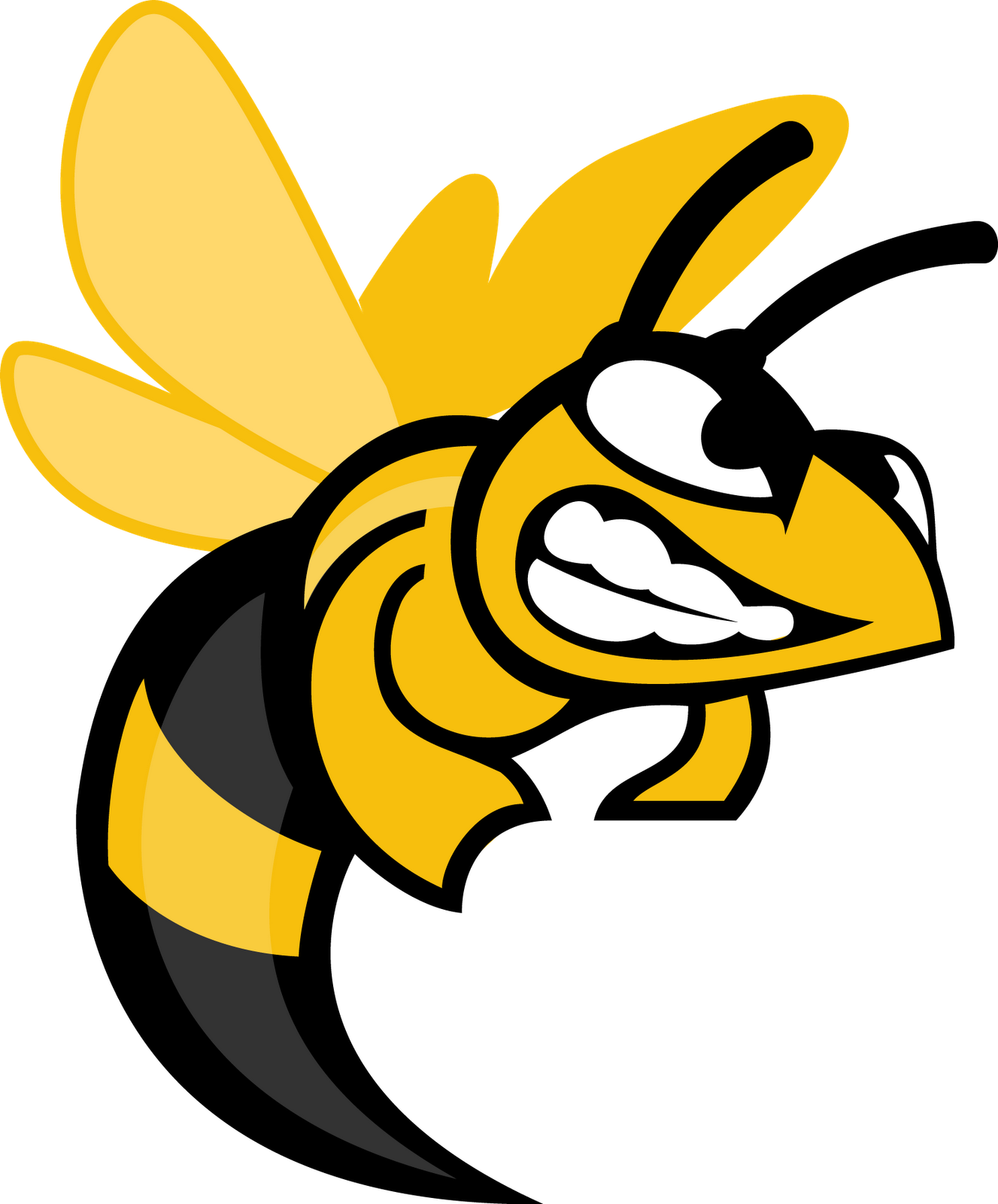 Hornet Clipart Georgia Tech - Angry Bee Clipart Png (1327x1600), Png Download