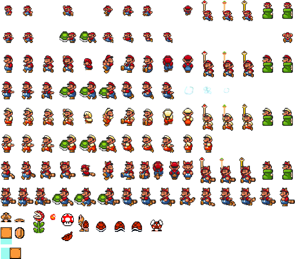 Super Mario Bros All Stars Sprite Sheets (967x1200), Png Download