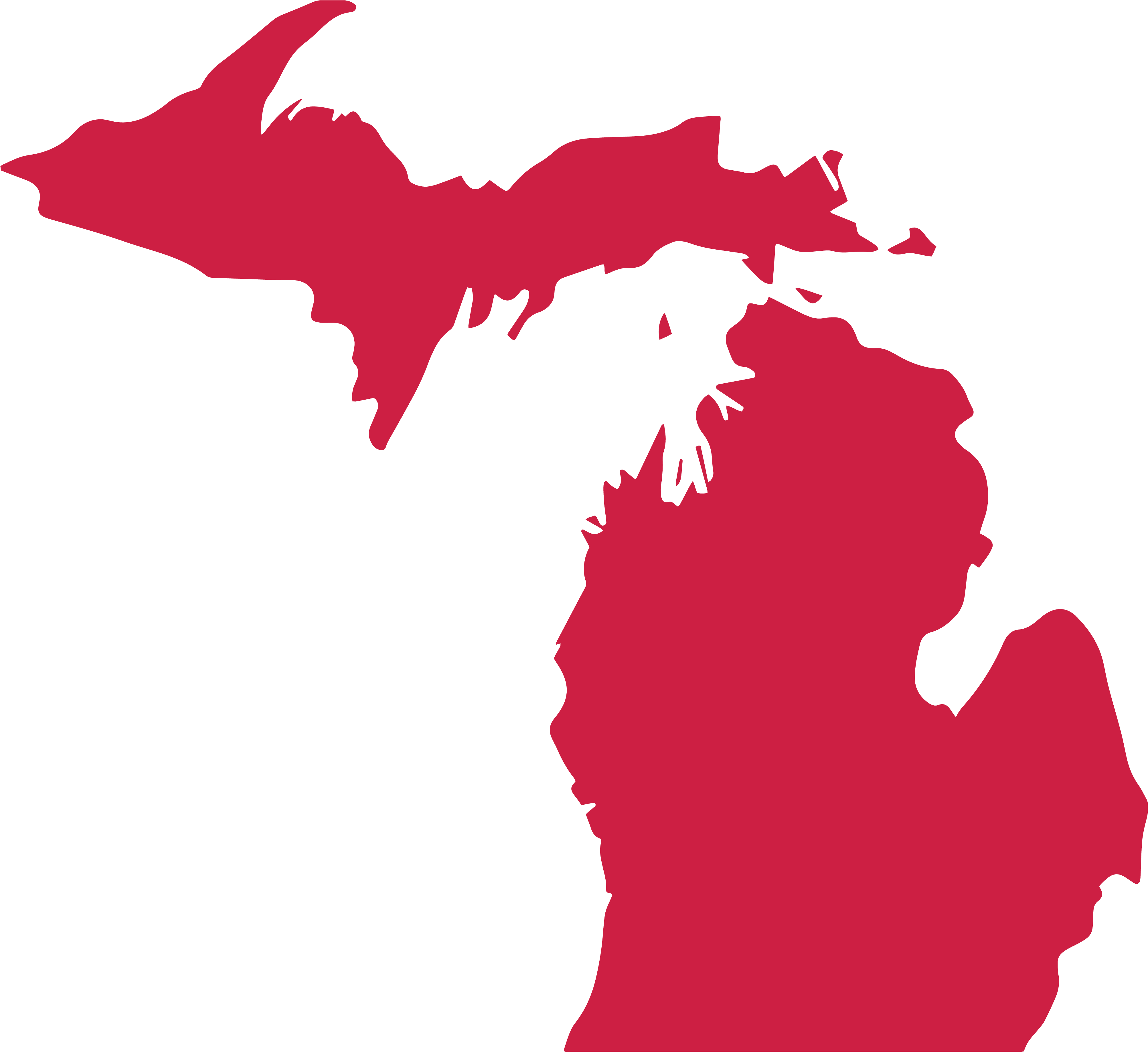 Outline Of Michigan - State Of Michigan (4609x4198), Png Download