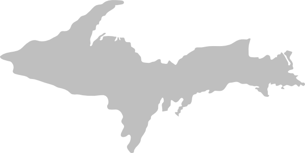 Michigan Upper Peninsula Clip Art - Upper Peninsula Of Michigan Outline (600x302), Png Download