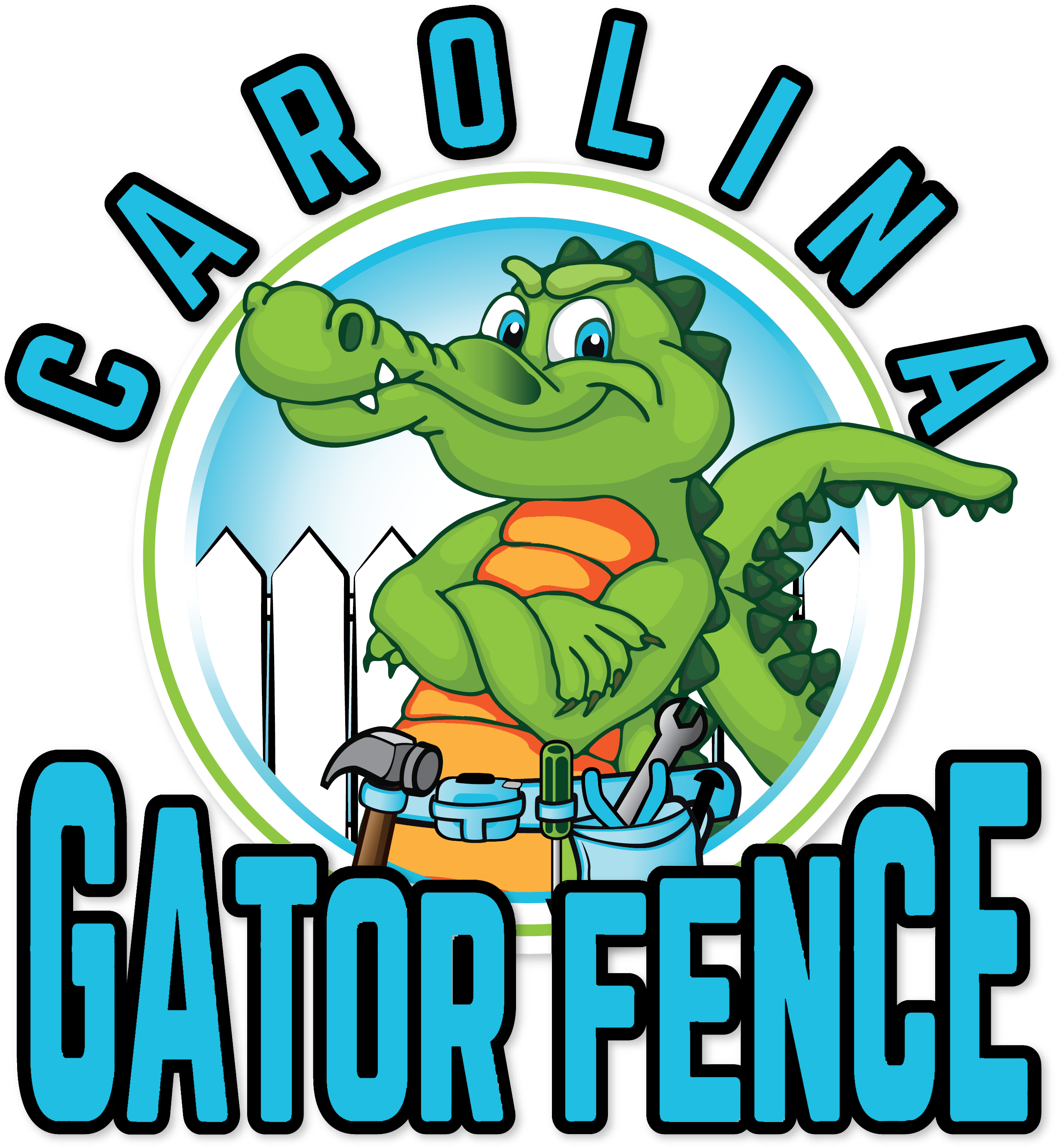 Small Banner Image With Gator Fence Mascot - Cartoon (3544x3545), Png Download