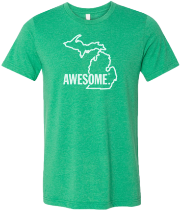 Michigan Awesome State Outline Sticker (380x480), Png Download