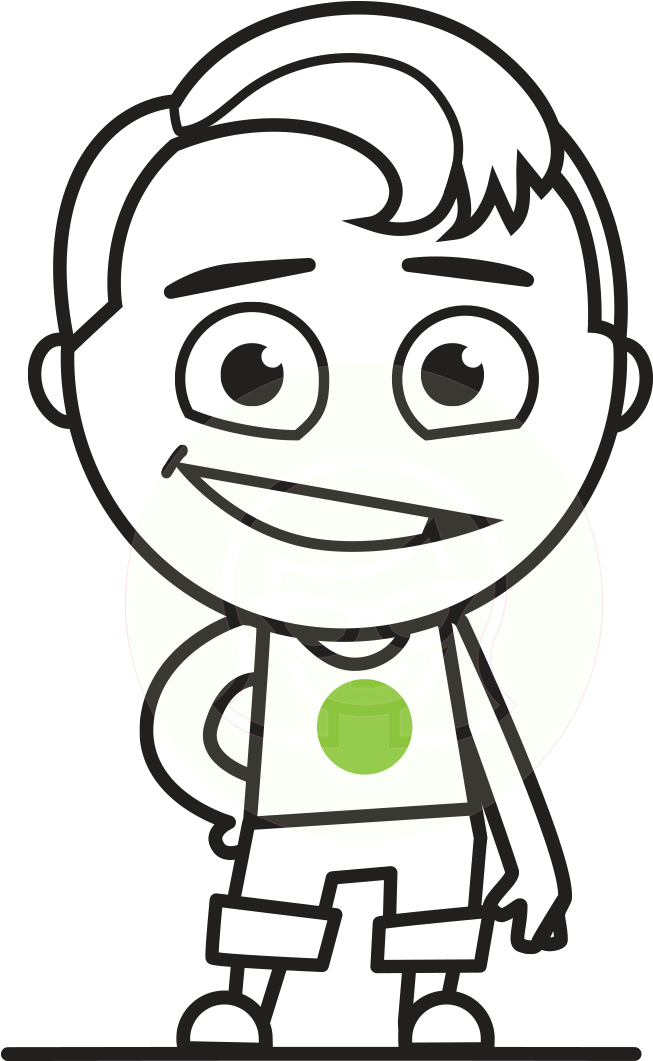 Reggie Full Of Outline Energy - Clipart Black And White Cartoon Characters (957x1060), Png Download