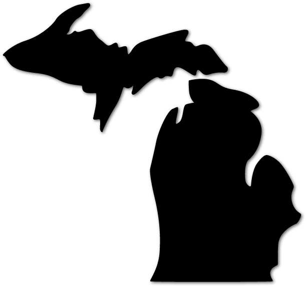 Michigan Die Cut Decal Superior Design - State Of Michigan Silhouette (650x605), Png Download