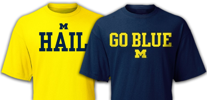 Classic Tees - Michigan Go Blue (700x350), Png Download