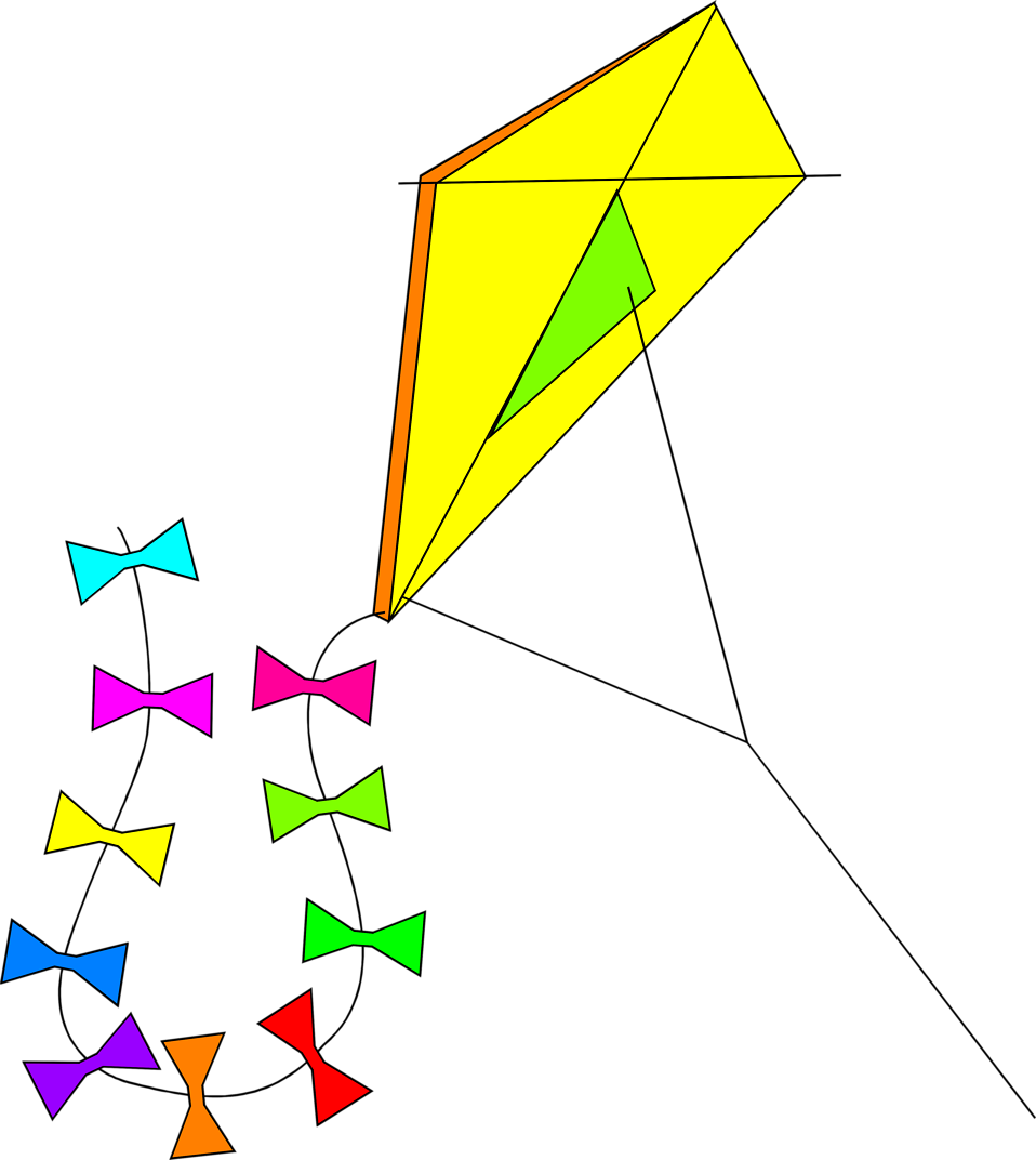 Quadrilateral Shapes Clip Art - Kite Clip Art (958x1072), Png Download