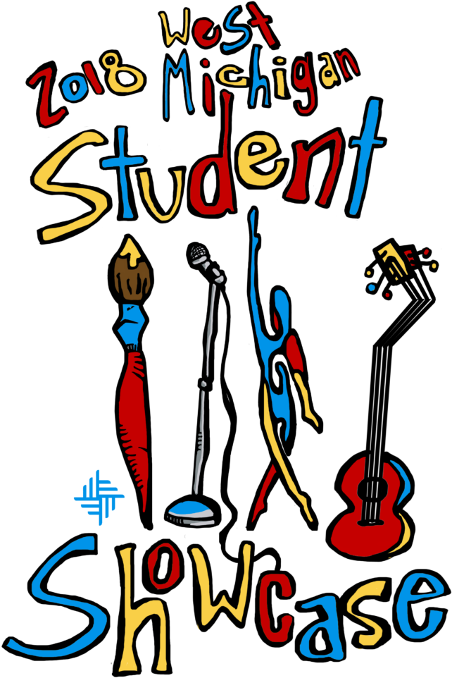 Hand-drawn Figures Of A Paint Brush, Microphone, Dancer, - Student Showcase Inc (768x1024), Png Download