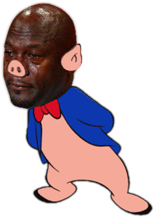 Porky Pig Michael Jordan - Michael Jordan Porky Pig (393x500), Png Download