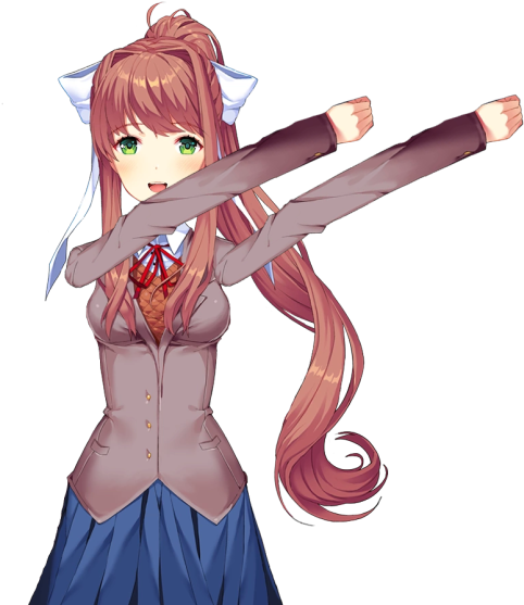 Monika Png Ddlc Image Royalty Free Download - Doki Doki Literature Club Monika (500x597), Png Download