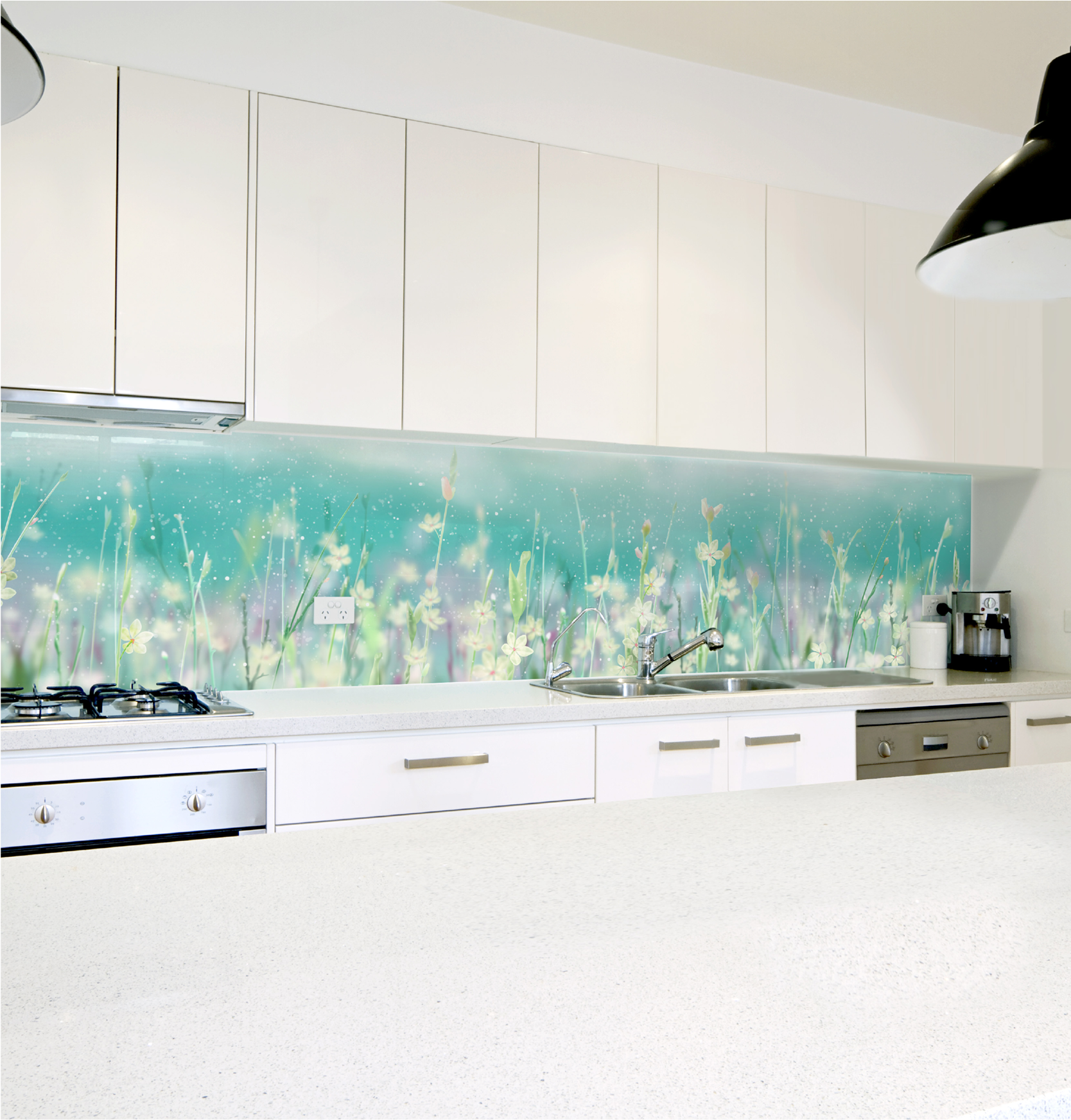 Fairy Dust Glass Backsplash - Glass (2083x2179), Png Download