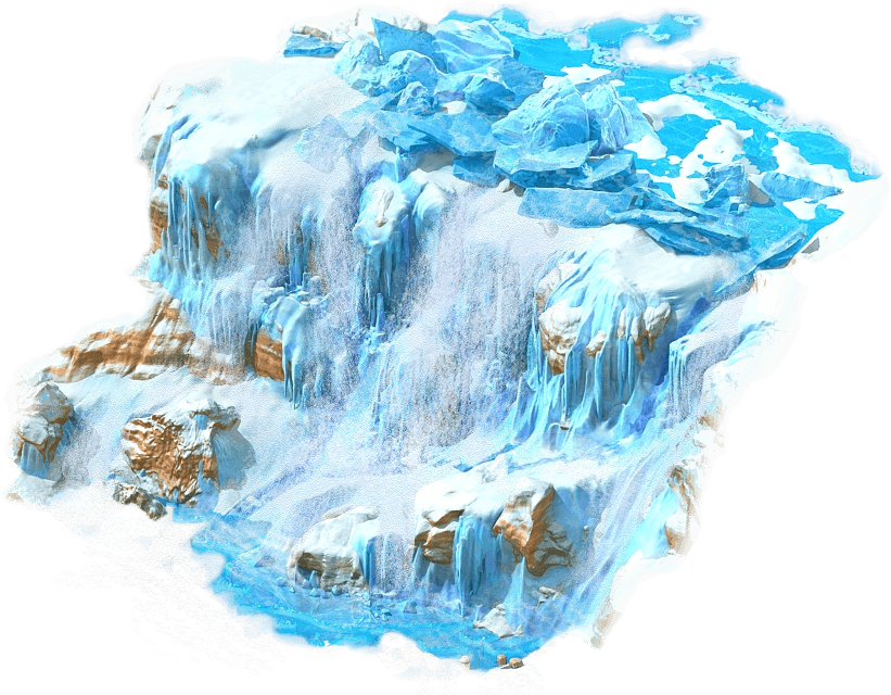 Blue Drawing Waterfall - Waterfall Png (821x640), Png Download