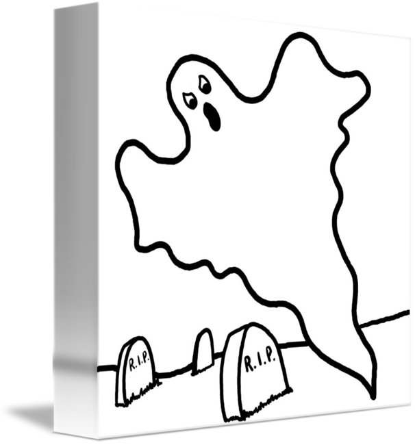 Edge Drawing Float Mounted - Ghost Clip Art (606x650), Png Download