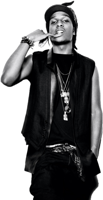 Asap Rocky Black And White (500x650), Png Download