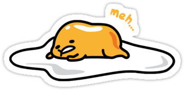 Gudetama" Stickers By Crazycitrus1 - Lazy Egg (375x360), Png Download