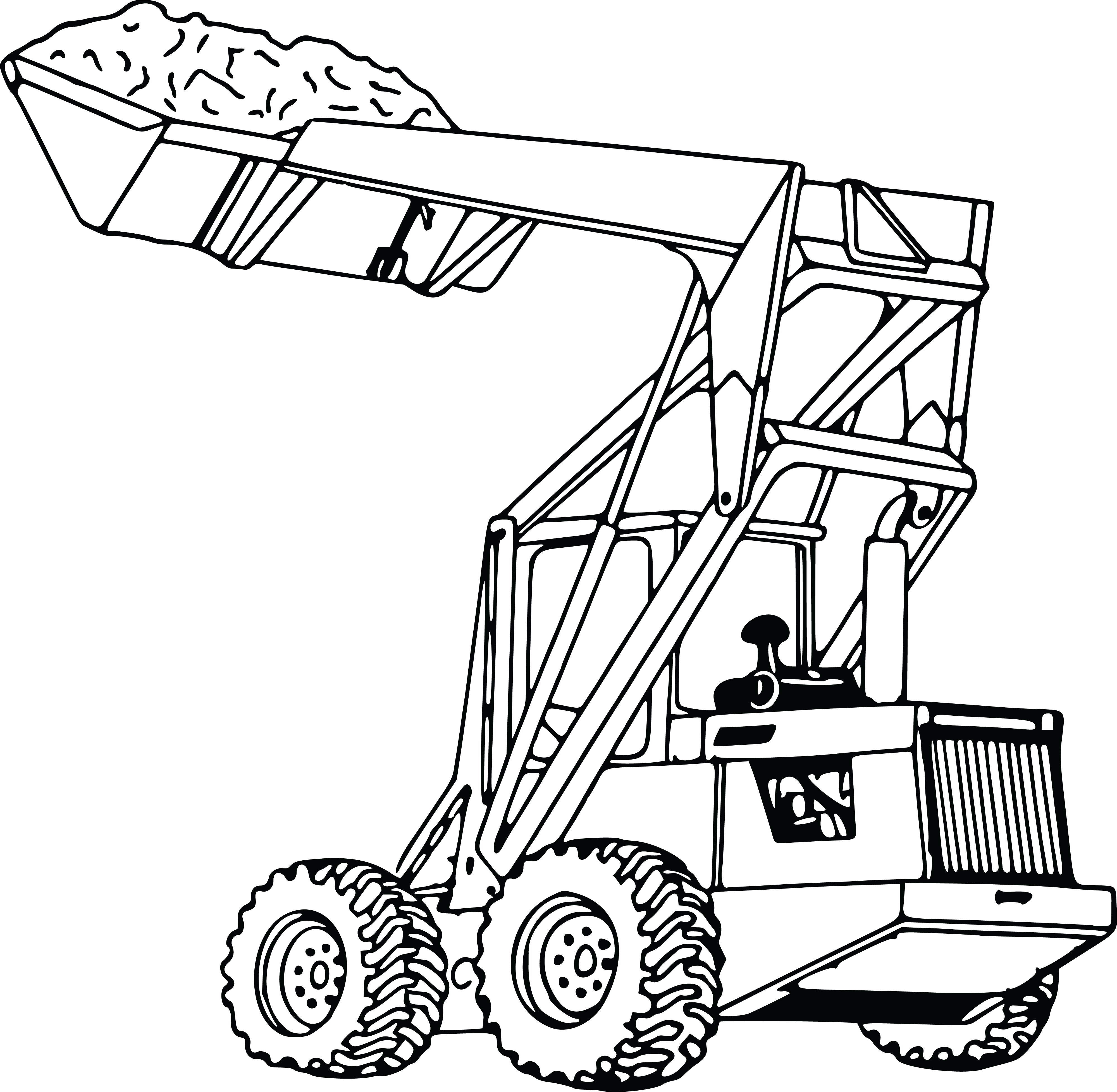 Wheel Loader Drawing At Getdrawings - Omalovánky Stavební Stroje (2399x2346), Png Download