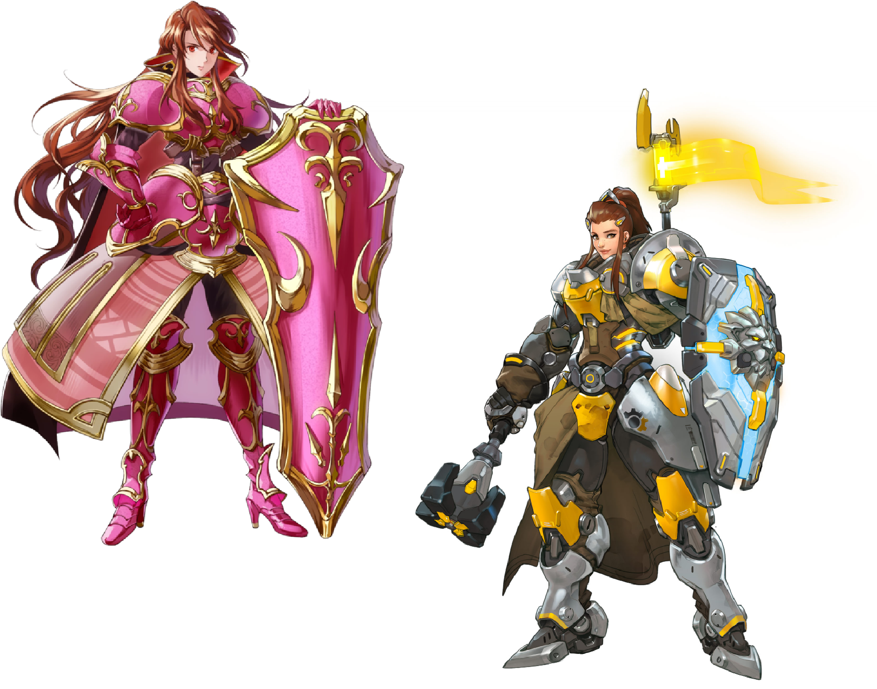Brigitte X Sheena Overwatch, Nintendo, Artworks, Art - Brigitte Overwatch (1869x1559), Png Download