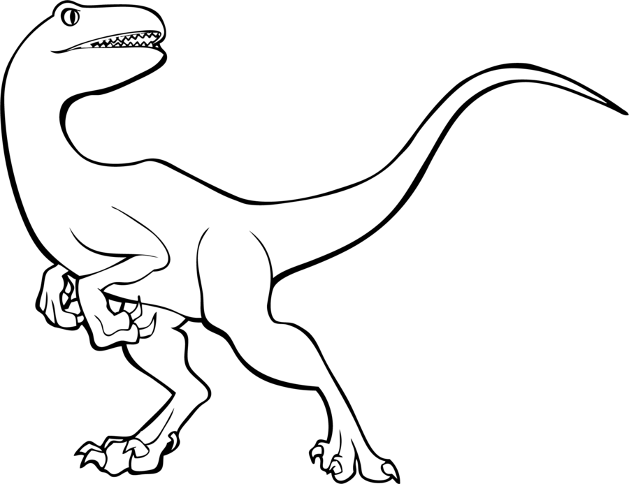 Raptor Dinosaur Drawing At Getdrawings - Raptor Dinosaur Drawing (900x693), Png Download