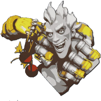 Image Result For Junkrat Junkrat And Roadhog, Overwatch - Junkrat For You Spray (399x384), Png Download